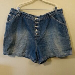Carolina Blues Women's Denim Shorts Button Fly Non-Stretch High Rise Plus Sz 24